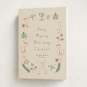 "a Very Merry Holiday Cheers" - Holiday Cards in Champagne by Ani Somi - Folded Card