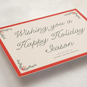 "Garland" - Holiday Cards in Cherry Glaze by Morgan Kendall - Detail