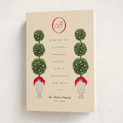 "Holiday Topiary" - Holiday Cards in Berry by Jennifer Lew - Folded Card