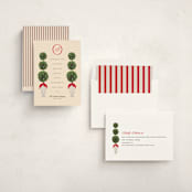 "Holiday Topiary" - Holiday Cards in Berry by Jennifer Lew - Assembled