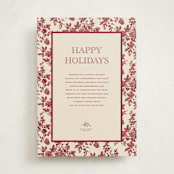 "Holiday Toile" - Holiday Cards in Cranberry by Jenna Holcomb - Front