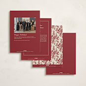 "Holiday Toile" - Holiday Cards in Cranberry by Jenna Holcomb - Back of Card Options