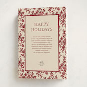 "Holiday Toile" - Holiday Cards in Cranberry by Jenna Holcomb - Folded Card