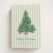 "Lobby Bow Tree" - Holiday Cards in Wintergreen by Erika Firm - Folded Card