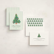 "Lobby Bow Tree" - Holiday Cards in Wintergreen by Erika Firm - Assembled