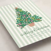 "Lobby Bow Tree" - Holiday Cards in Wintergreen by Erika Firm - Detail