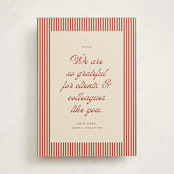 "pinstriped border" - Holiday Cards in Cranberry by Ellen Schlegelmilch - Front
