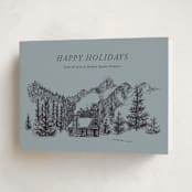 "Inkpen Cabin" - Holiday Cards in Slate by Holly Whitcomb - Folded Card