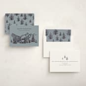 "Inkpen Cabin" - Holiday Cards in Slate by Holly Whitcomb - Assembled