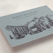 "Inkpen Cabin" - Holiday Cards in Slate by Holly Whitcomb - Detail