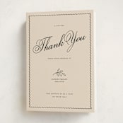 "Sincerely Thank You" - Holiday Cards in Cream by Rachel Cassel - Folded Card