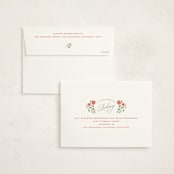 "Poinsettia Stripe Wallpaper" - Holiday Cards in Cranberry by Susan Zinader - FREE Recipient Addressing