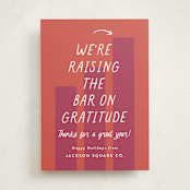 "Raising the Bar" - Holiday Cards in Berry by Louise Kay - Front