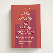 "Raising the Bar" - Holiday Cards in Berry by Louise Kay - Folded Card