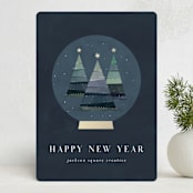 "forest snowglobe" - Holiday Cards in Midnight by Lori Wemple - Front