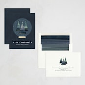 "forest snowglobe" - Holiday Cards in Midnight by Lori Wemple - Assembled