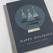 "forest snowglobe" - Holiday Cards in Midnight by Lori Wemple - Detail