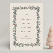"Canneberge" - Holiday Cards in Almond by Kate Ahn - Front