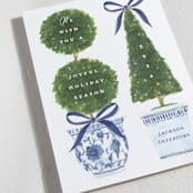 "Festive Topiaries" - Holiday Cards in Harbor by Susan Zinader - Detail