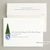 "Festive Topiaries" - Holiday Cards in Harbor by Susan Zinader - FREE Recipient Addressing
