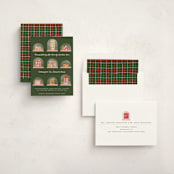 "Homes for the Holidays" - Holiday Cards in Pine by Jenna Holcomb - Assembled