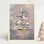 "Winter Forest Landscape" - Holiday Cards in Twilight Lilac by Lucrecia Caporale - Front