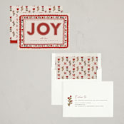 "Folklore joy" - Holiday Cards in Cranberry by Maja Cunningham - Assembled