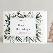 "Holiday Botanical" - Holiday Cards in Winter Berry by Susan Moyal - Folded Card