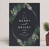 "Frosted Foliage" - Holiday Cards in Midnight by Ally Madison - Front