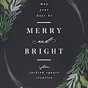 "Frosted Foliage" - Holiday Cards in Midnight by Ally Madison - Detail
