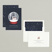 "Snow Globe Wonderland" - Holiday Cards in Navy by Melinda Denison - Assembled