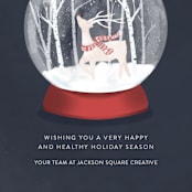 "Snow Globe Wonderland" - Holiday Cards in Navy by Melinda Denison - Close-Up