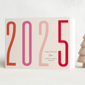 "Bold New Year" - Holiday Cards in Santa Suit by Gwen Bedat - Folded Card