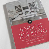 "Happiest Holidays" - Holiday Cards in Cranberry by Stephanie Hawkes - Detail