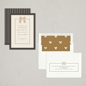 "Watercolor Bow" - Holiday Cards in Charcoal by Cindy Reynolds - Assembled