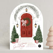 "A Door" - Holiday Cards in Holly Berry by Jenna Holcomb - Front
