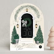 "A Door" - Holiday Cards in Noir by Jenna Holcomb - Front