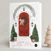 "A Door" - Holiday Cards in Holly Berry by Jenna Holcomb - Folded Card