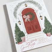 "A Door" - Holiday Cards in Holly Berry by Jenna Holcomb - Detail