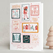 "Joyful holiday stamps" - Holiday Cards in Rosy Cheeks by Another Please - Folded Card