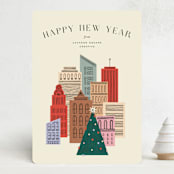 "Holiday Cityscape" - Holiday Cards in Sunny by Pixel and Hank - Front