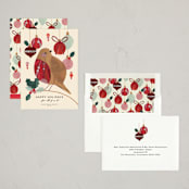 "Robin" - Holiday Cards in Berry by Sarah Knight - Assembled