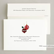 "Robin" - Holiday Cards in Berry by Sarah Knight - FREE Recipient Addressing