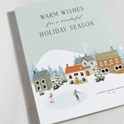 "Let it snow at the village" - Holiday Cards in Blue Spruce by Sherley Ferreira - Detail