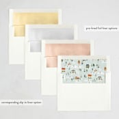 "Let it snow at the village" - Holiday Cards in Blue Spruce by Sherley Ferreira - Envelope Liner Options