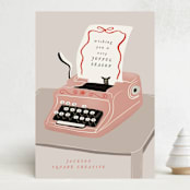 "Vintage Note" - Holiday Cards in Winter Rose by Maja Cunningham - Front