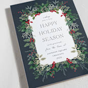 "Greenery Framed" - Holiday Cards in Holly Berry by Susan Moyal - Detail