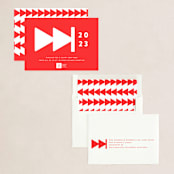 "Fast Forward" - Holiday Cards in Poinsettia by Gwen Bedat - Assembled
