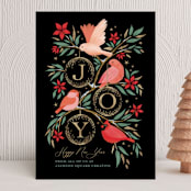 "Birds of a Feather" - Holiday Cards in Raven by Paper Sun Studio - Front