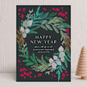 "Holiday wreath" - Holiday Cards in Noir by Creo Study - Front